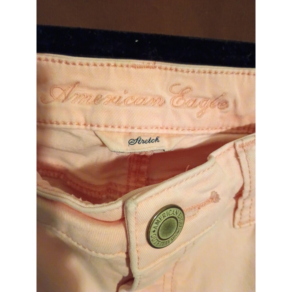 American Eagle Outfitters light peach/pink stretch skinny jeans - Picture 4 of 6